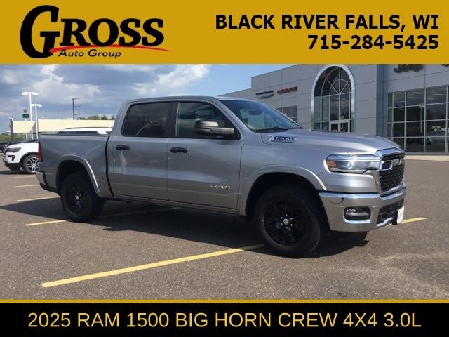 2025 RAM 1500 Big Horn/Lone Star in Billet Silver Metallic Clearcoat — front three-quarter view
