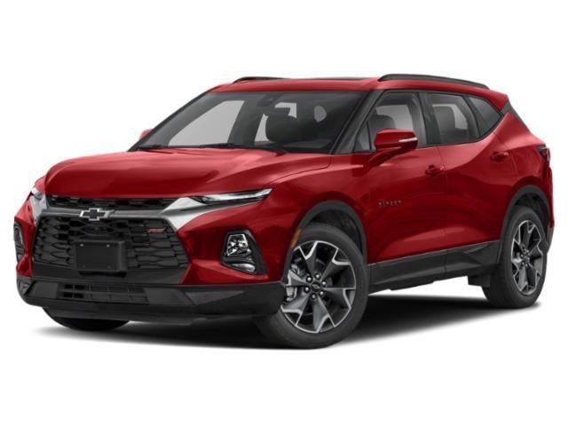 2021 Chevrolet Blazer RS in Cherry Red Tintcoat — front three-quarter view